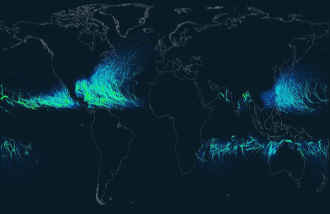 Los Caminos de los Huracanes en el Planeta Tierra